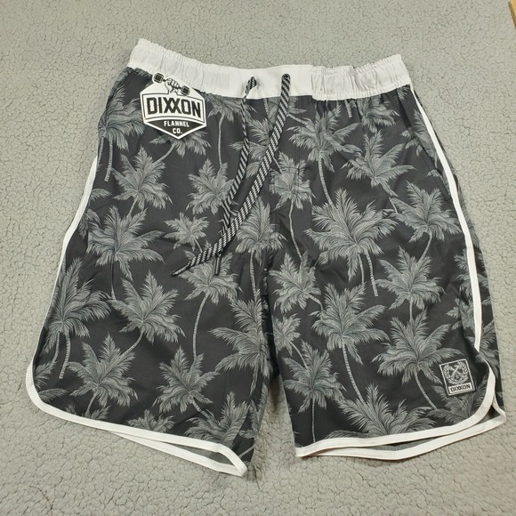 DIXXON Other - DIXXON‎ The Chad Bali Swim Trunks Mens Small 29" Black Palm Tree Hybrid Shorts